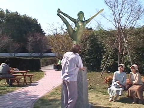 Cosplay Porn: Public Painted Statue Fuck 1