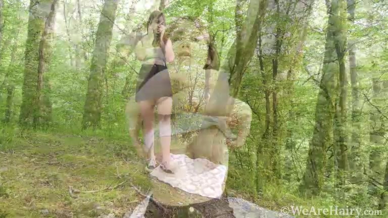 Emily Rose masturbates outside in her forest