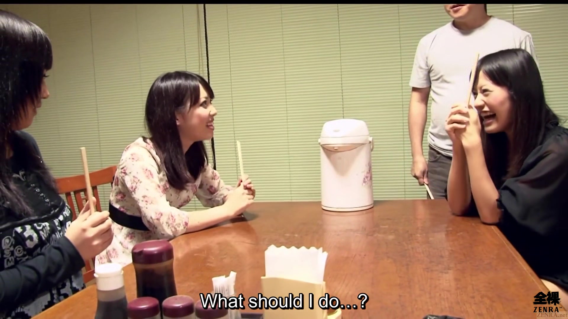 Real Japanese friends play truth or dare leading to sexy stripteases