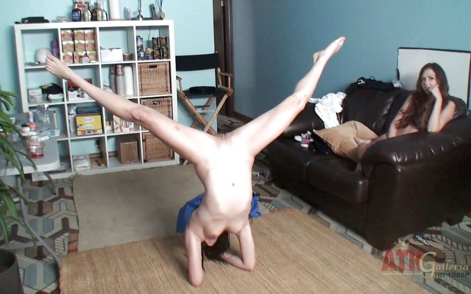 Acrobatic poses and on-demand queefing behind the scenes