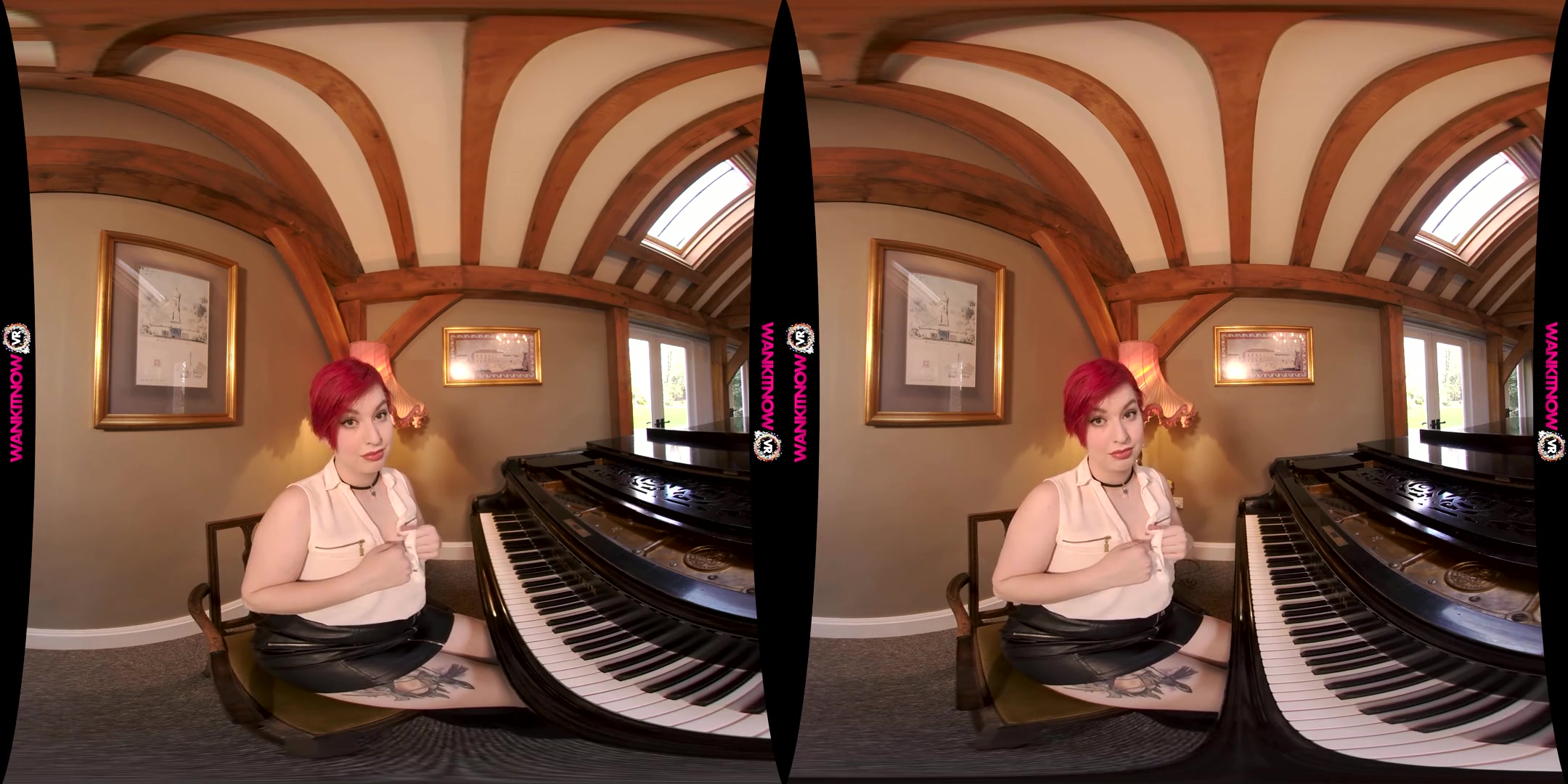 Pervy Pianist - Curvy Fingering Short Red Hair - SexLikeReal