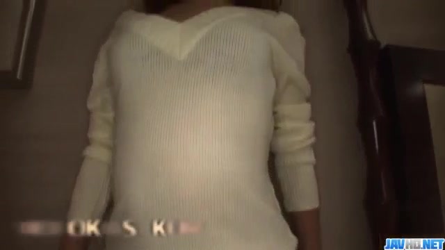 Amateur, Kanako Tsuchiyo, kneels to suck a big dong