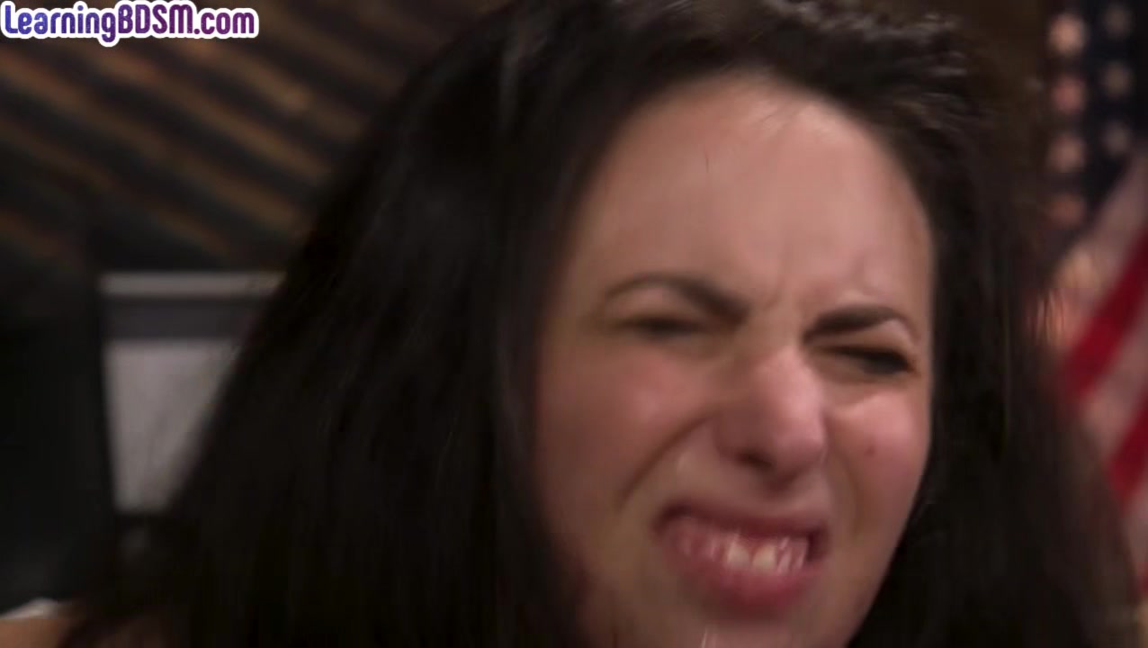 BDSM bitch drilled in throat by big dick after spanking