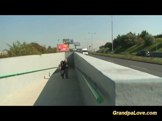 grandpa fucks teen 18+ in public