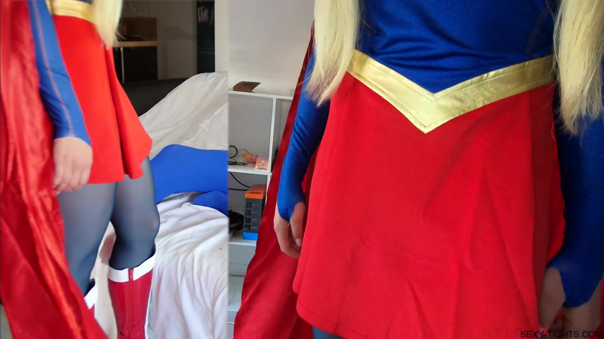157 Gabi Gold Is Supergirl Fucked With Blue Nylon - Sex Movies Featuring Sexy Tights