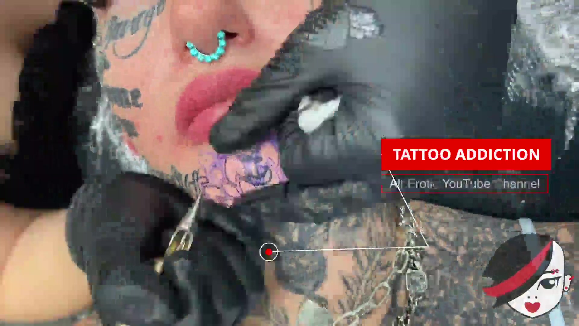 Amber Luke Getting a Chin Tattoo
