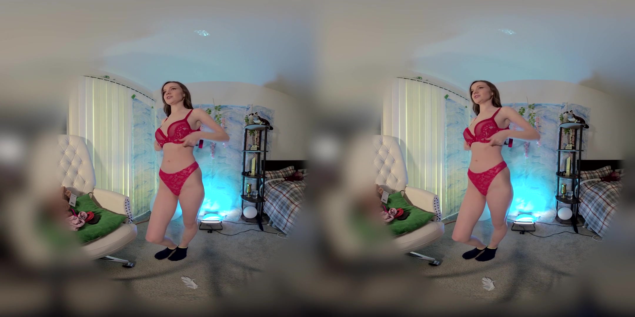 Lingerie Haul - Amateur Brunette Modeling Sexy Lingerie for You in VR