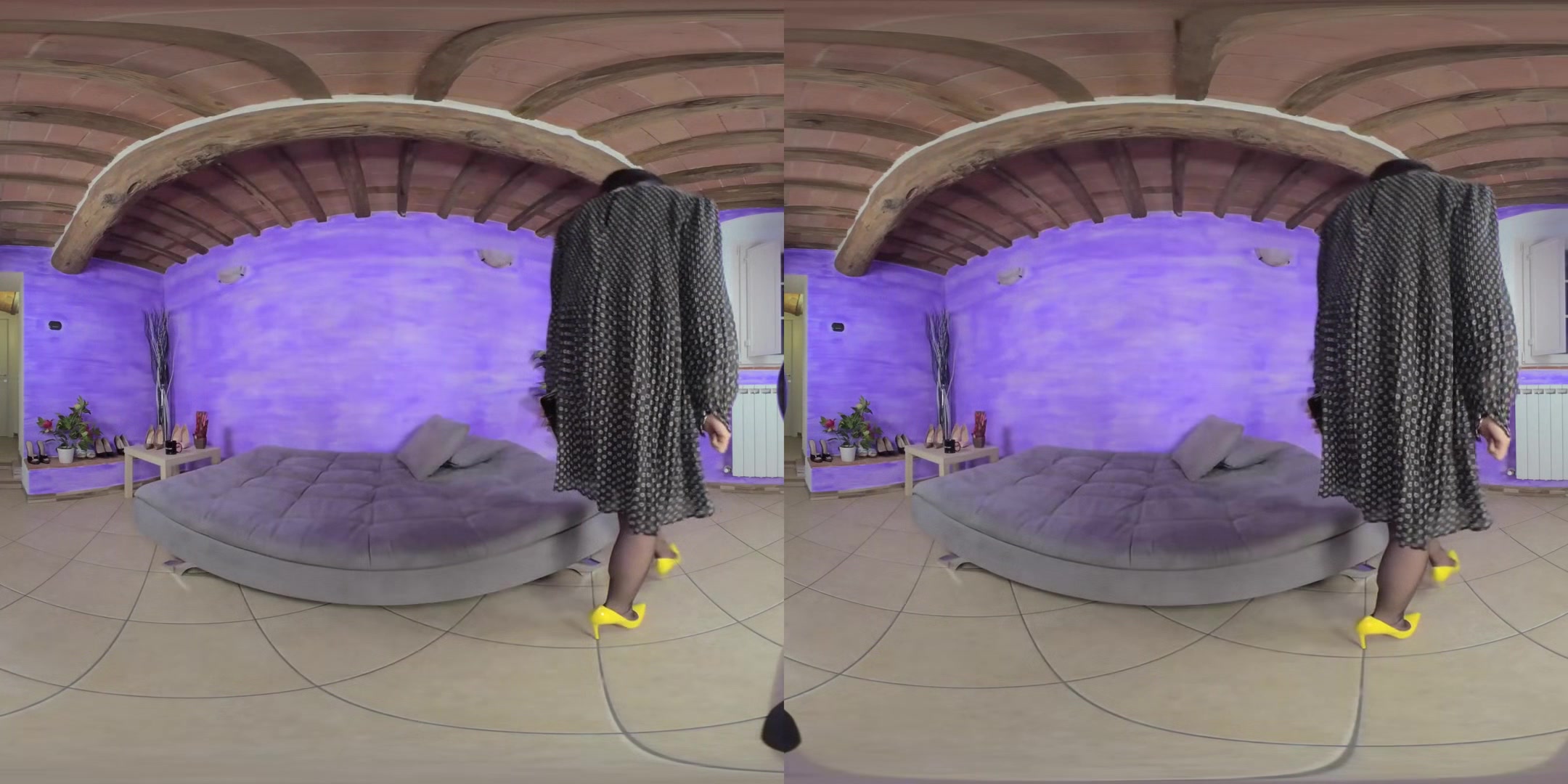 Sexy Petra's Delicious Feet In Yellow Pointed - Toe Stilettos; Seductive Leg Fetish VR Video
