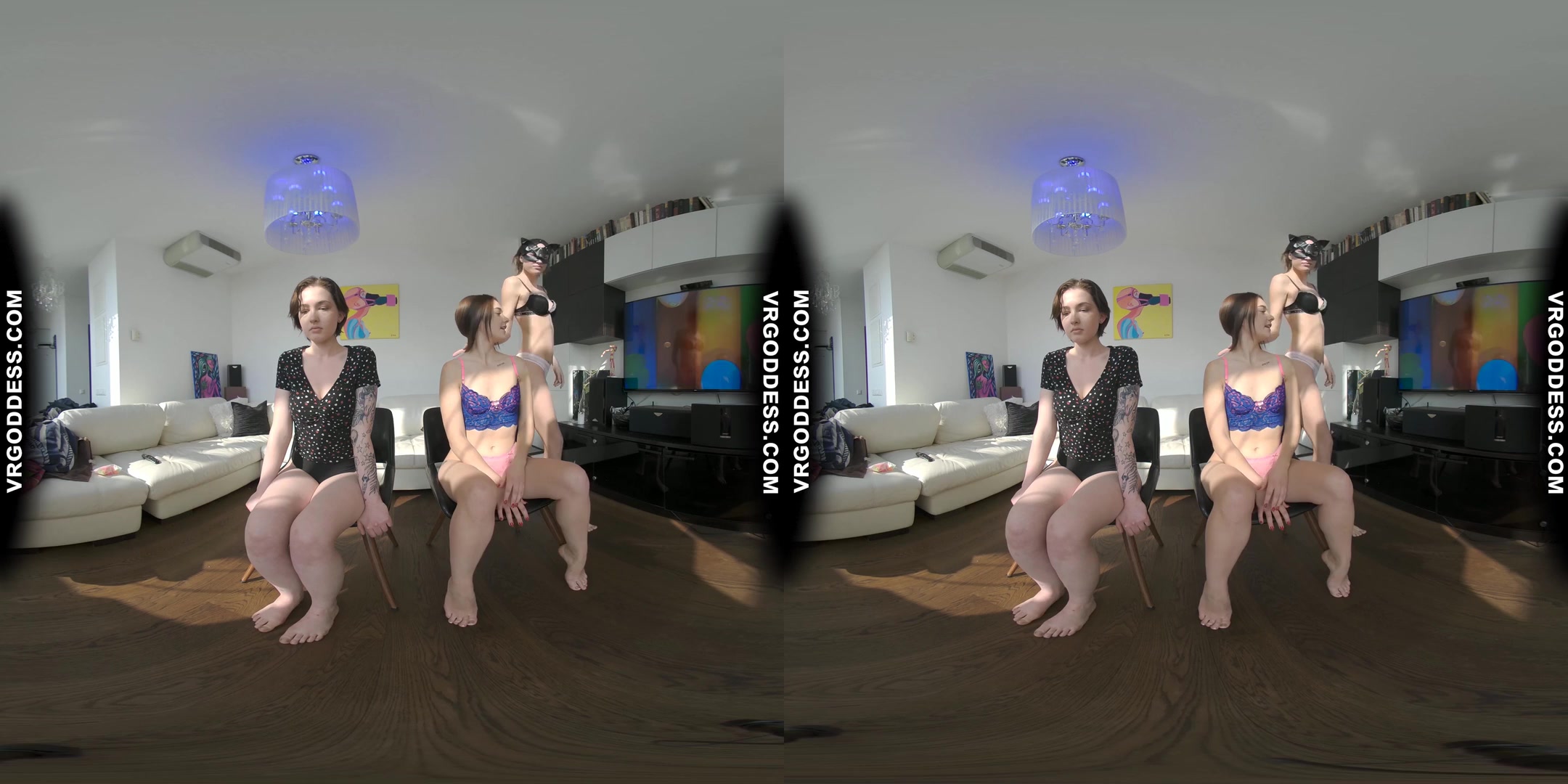 Triple Model Sexy Striptease Lap Dance Matty Sammy And Miss Pussycat