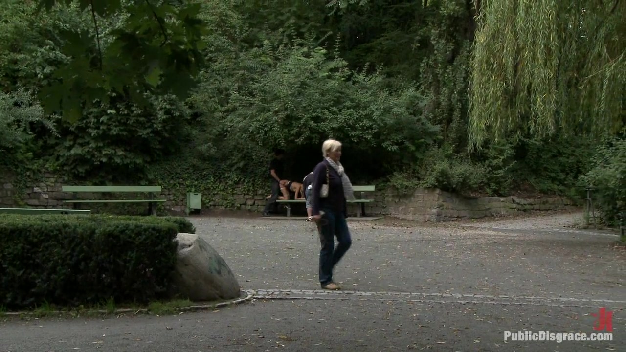 Euro Beauty Gets Tied To A Park Bench And Fucked Where Everyone Can See - PublicDisgrace