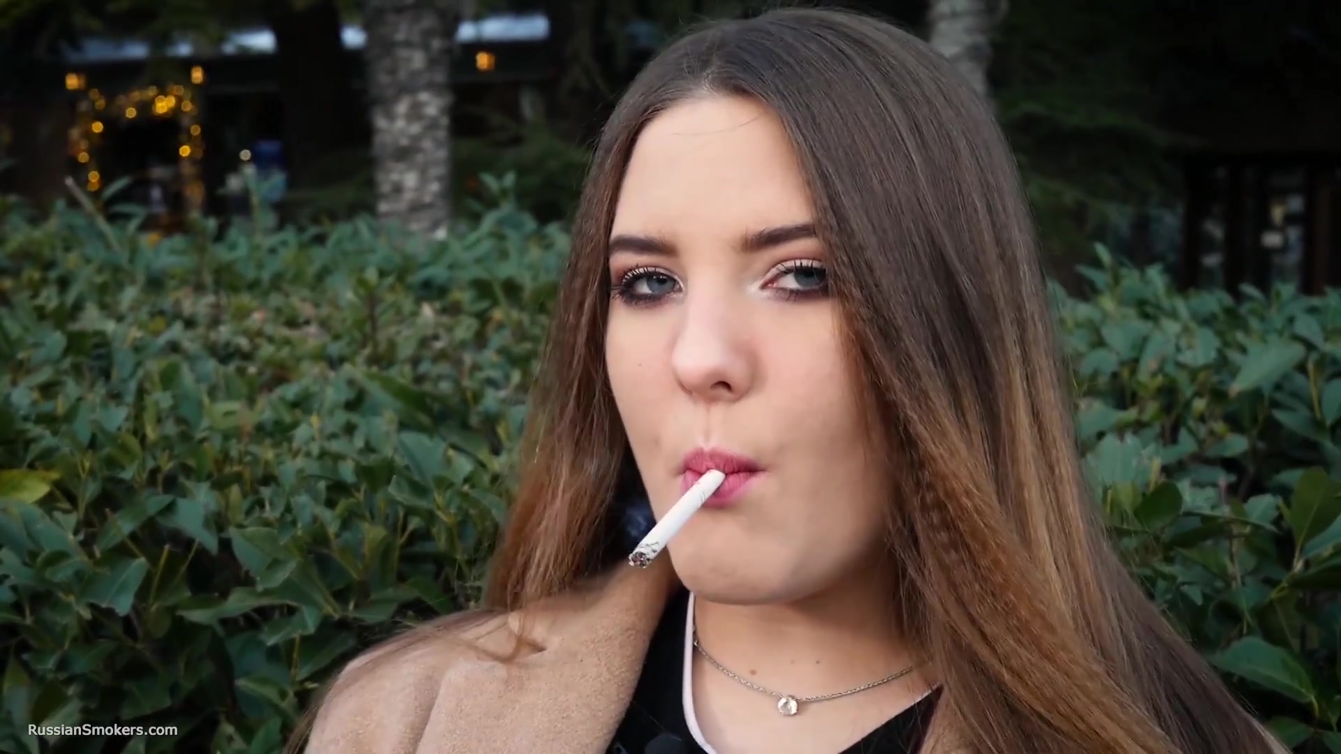 Russian Girl Spends Her Lunch Break Smoking 3 Cigs In A Row