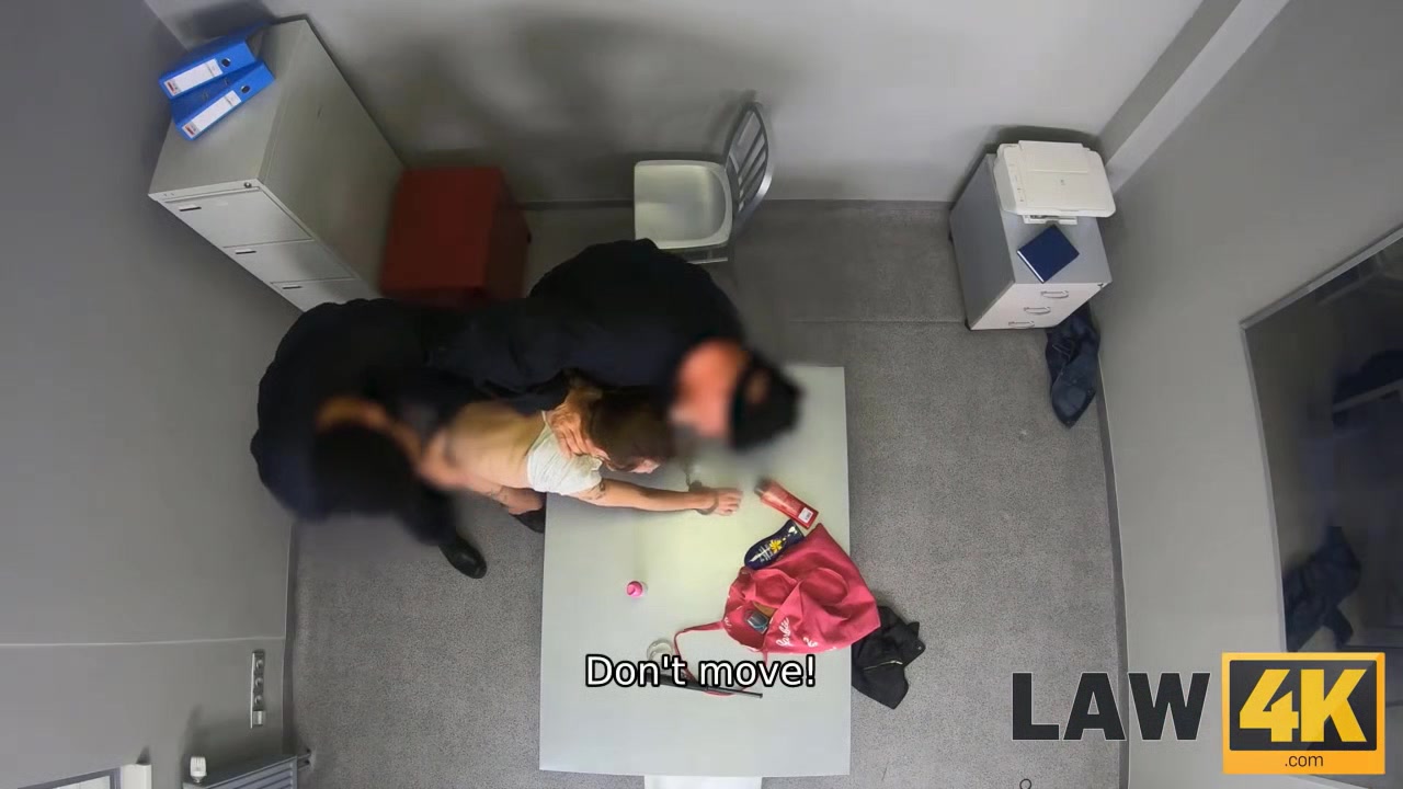 LAW4k. teen 18+ doesnt understand why but cops fuck her in security station