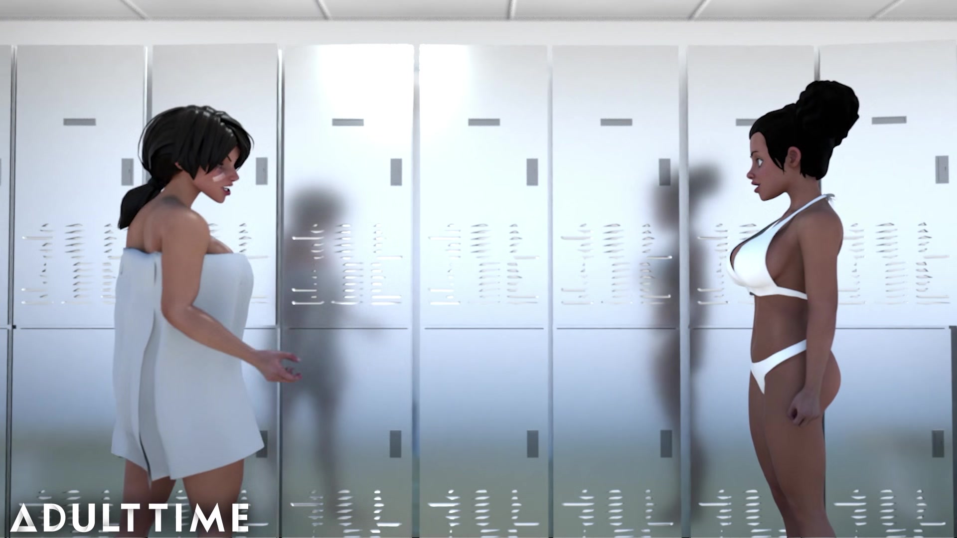 ADULT TIME - Busty Hentai Chick Fucks Her Lesbian Rival After Defeating Her - Hentai Sex School