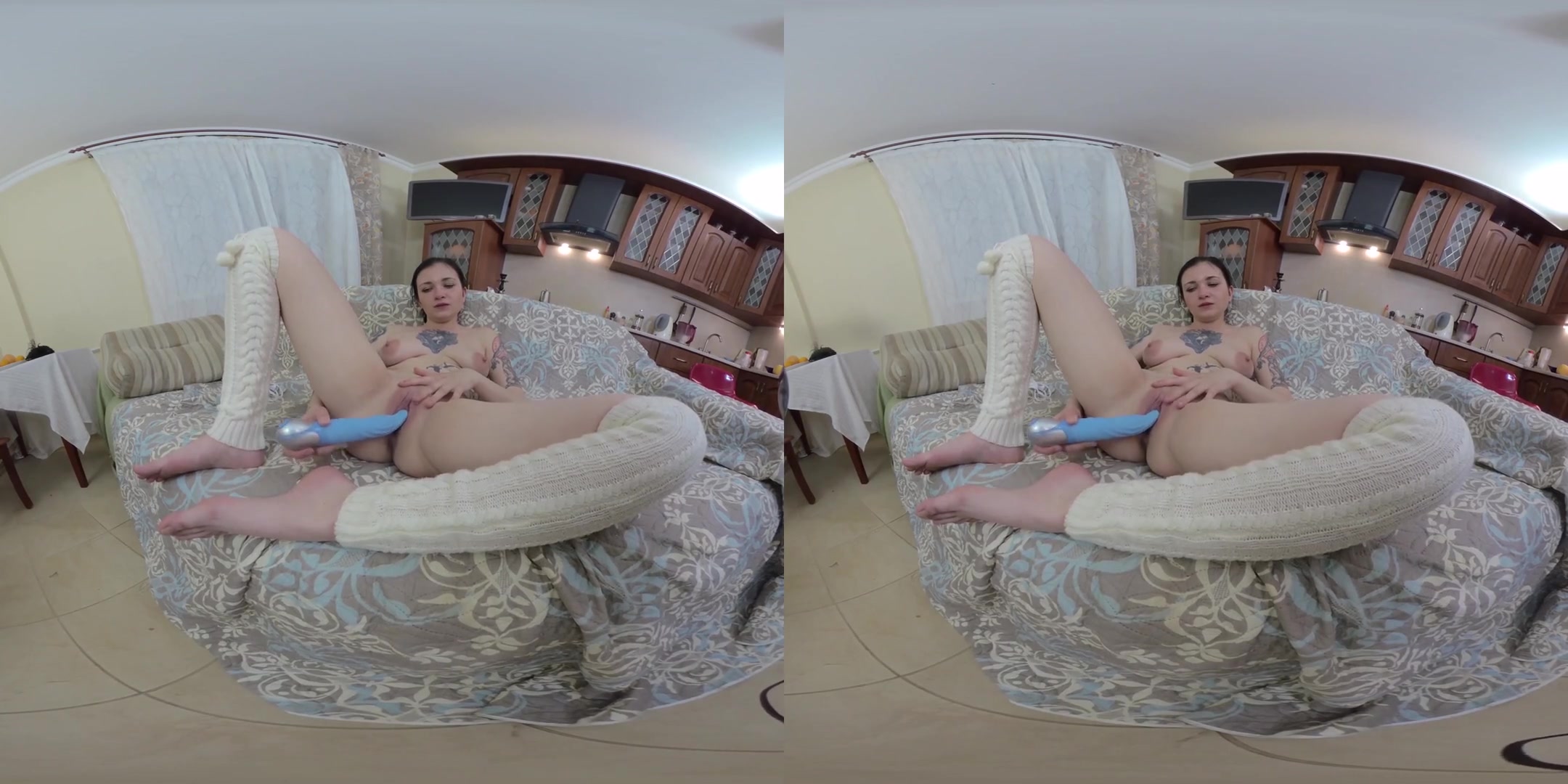 Clarise with Blue Dildo - Horny Amateur teen 18+ Solo Masturbation