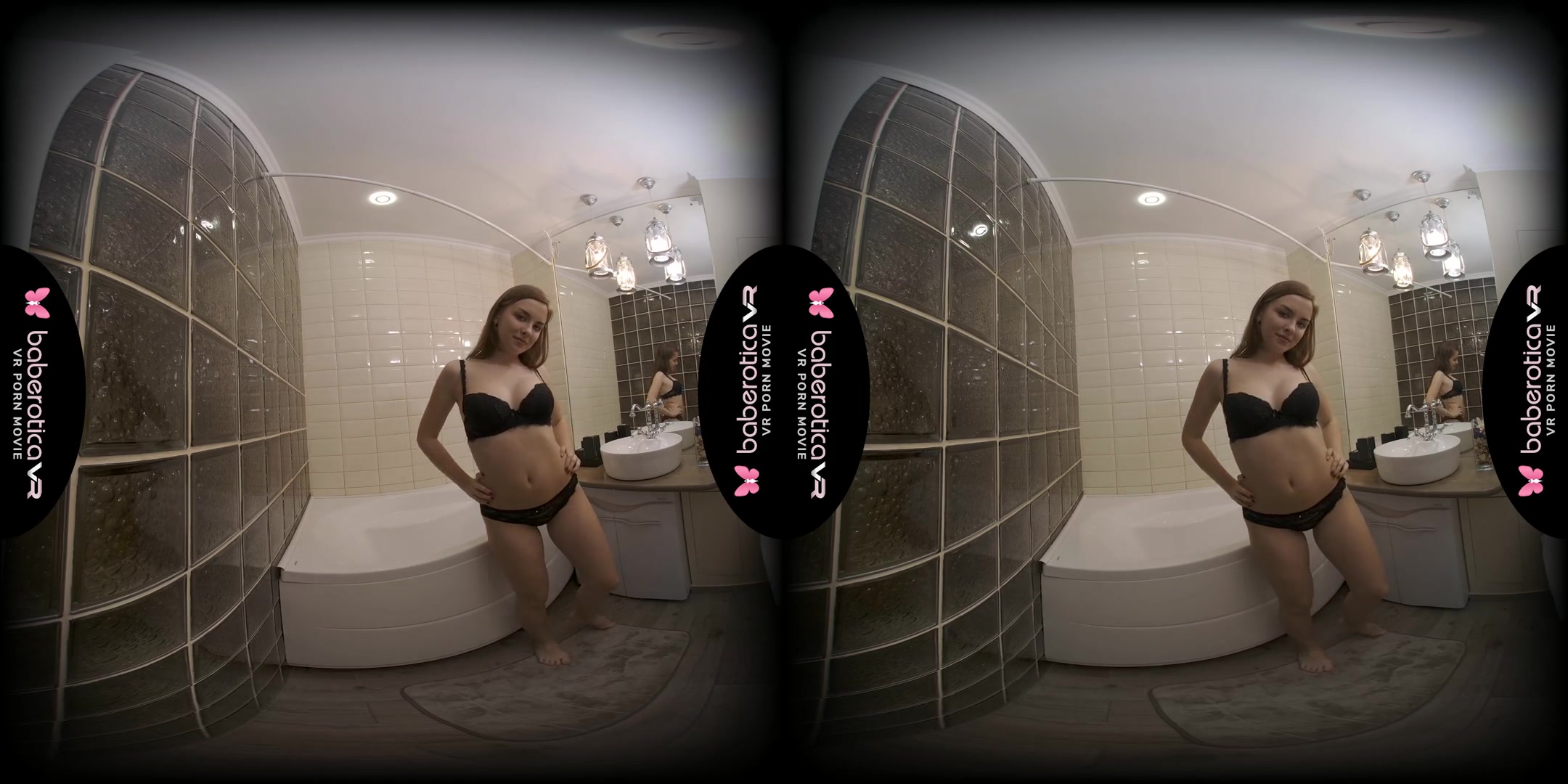 Terry Bliss Satisfies Herself With The Shower In The Mirror - Horny teen 18+ Babe Solo VR Video