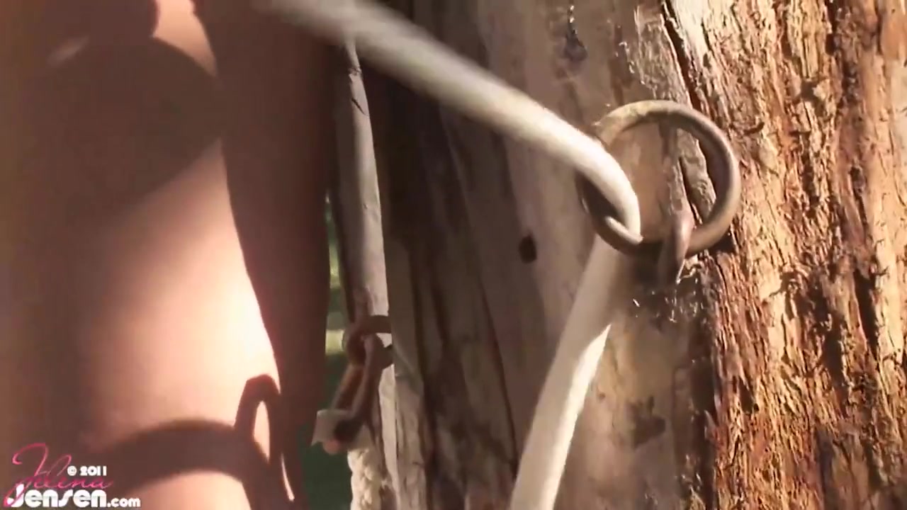 Aria Giovanni And Jelena Jensen In Outdoor Bondage! Mistress Fucks
