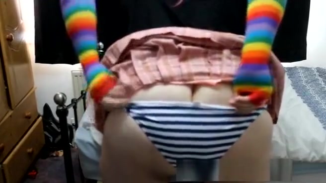 Fat Ass Femboy Teases And Toys On Bed