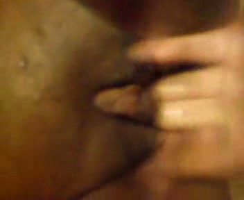 Chubby ebony with two fingers