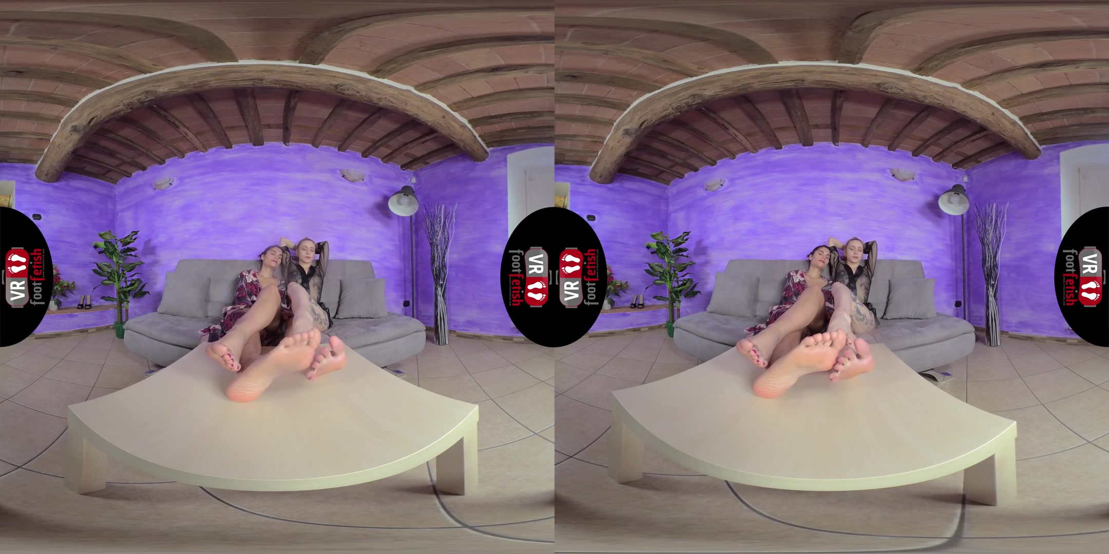 Sexy Chiara And Stella Massage Each Other's Feet With Oil - VRFootFetish
