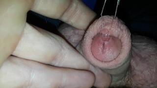 Urethra play with jerkoff and cumshot at end