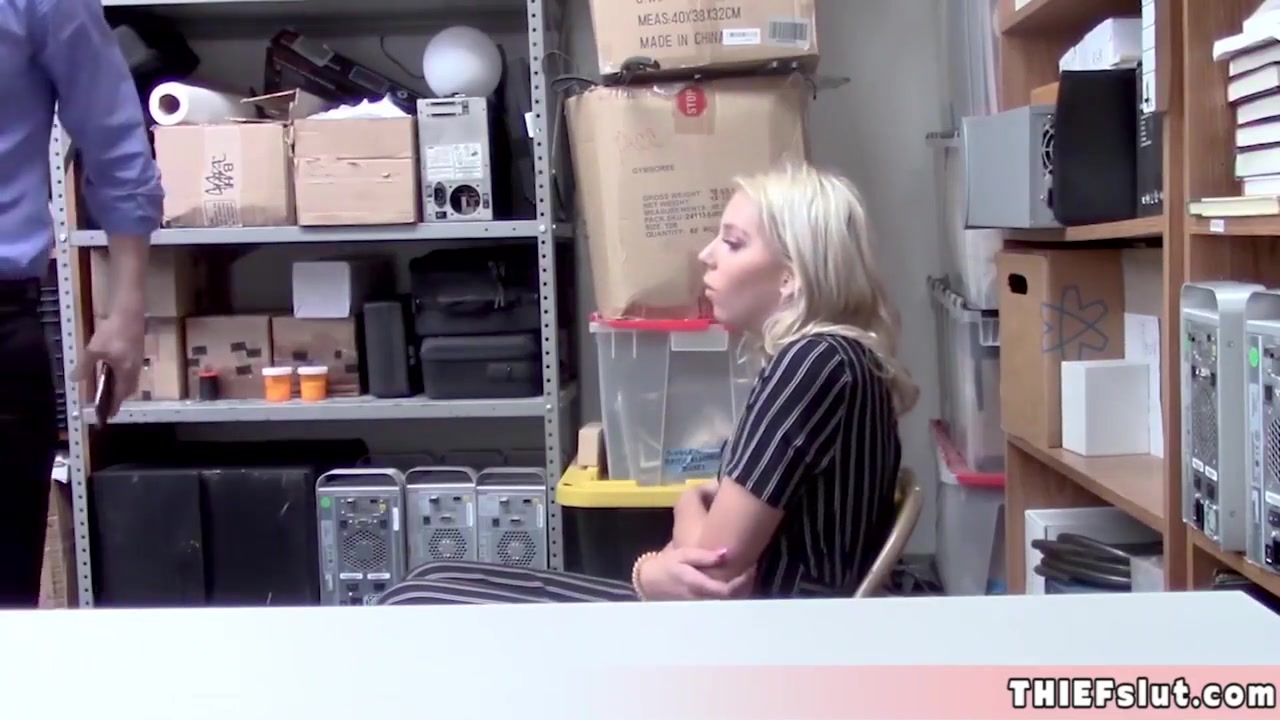 Pretty Face - Sulky Blonde Business Chick With Has Cleptomania And She Was Caught