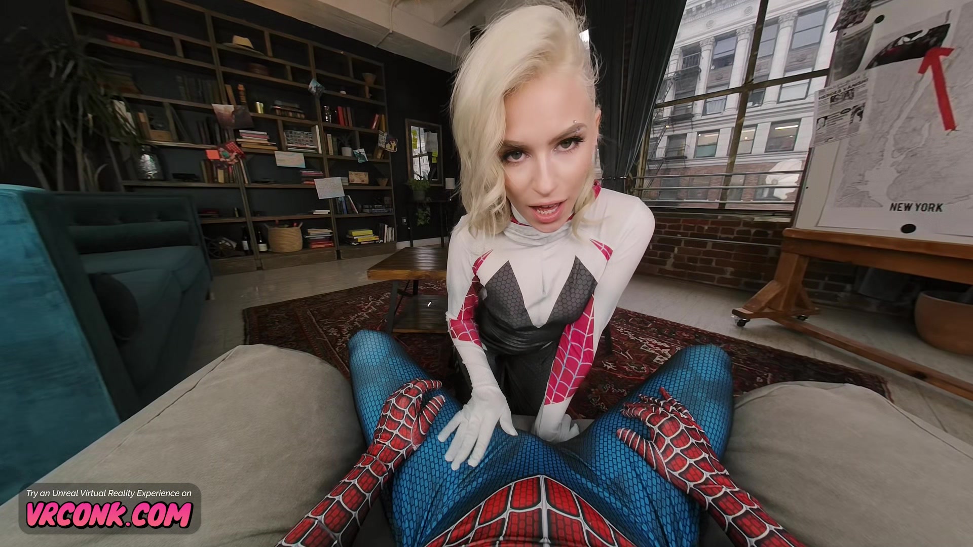 VR Conk Spider-Gwen XXX Parody - Hot Kiara Cole As Gwen Stacy cosplay VR Porn