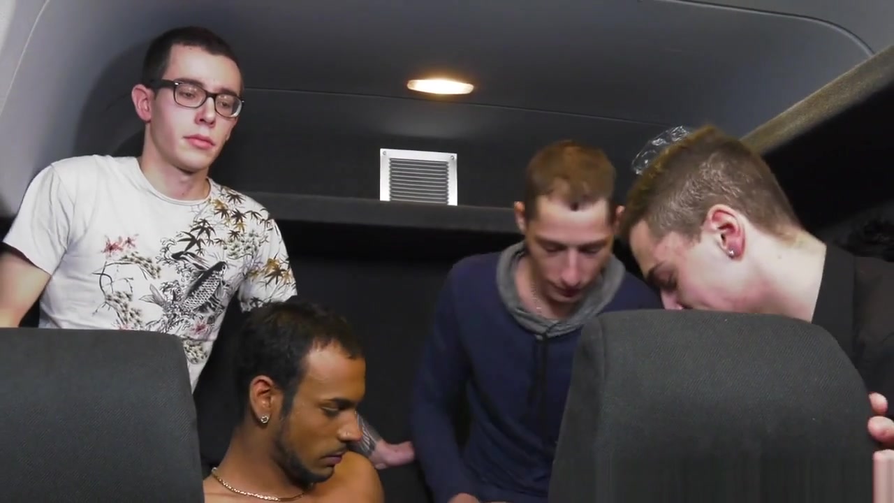 amazign gang bang in bus oin the road in paris 3 - InterracialBarebackSex