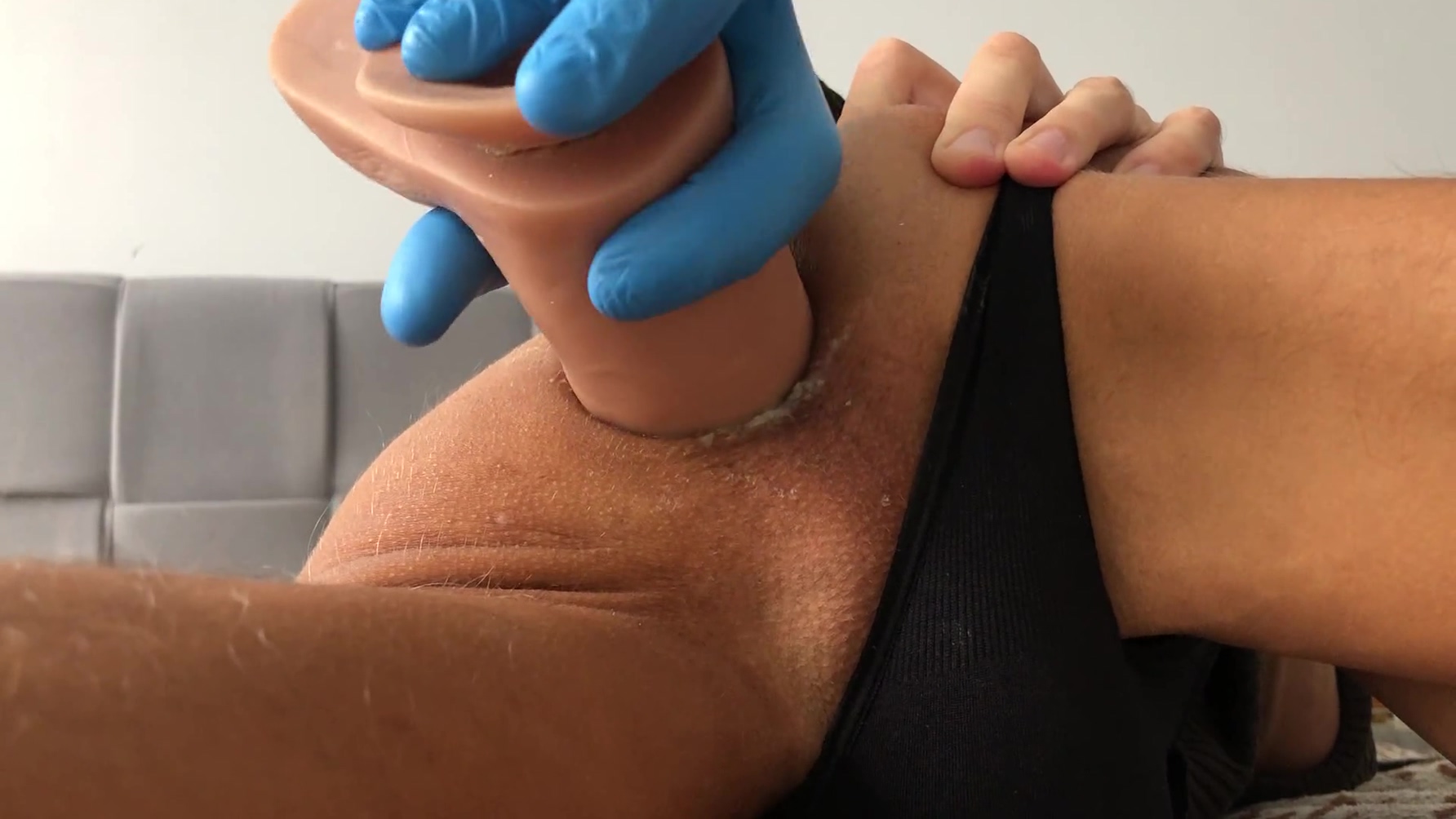 Unusual Anal Position In Dildo Style