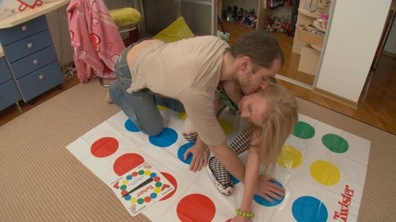 Twister and sex toy for a hot blonde scene 1