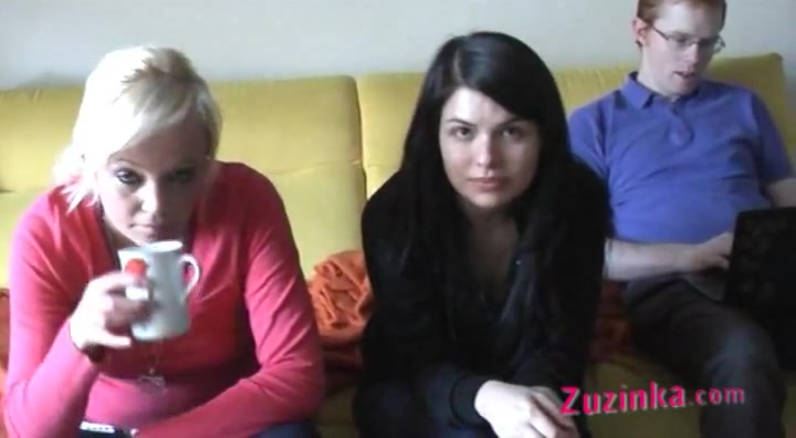 Zuzinka and friend having fun with huge dildo