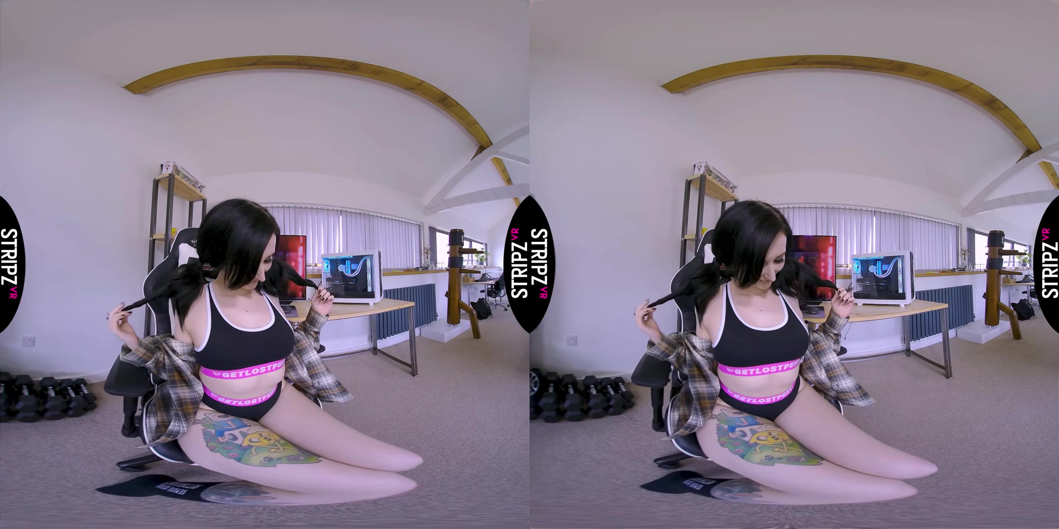 Gamer Girl - Fair Skinned Brunette Babe Solo Tease