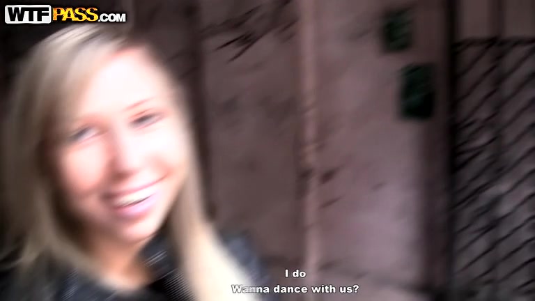 Hot pick up girl easily goes for wild group fucking