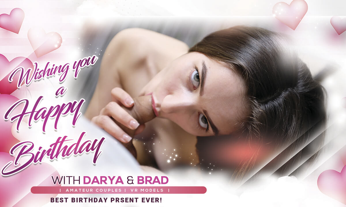 Wishing You A Happy Birthday! - Virtual Reality Blowjob with a Sexy Amateur Brunette