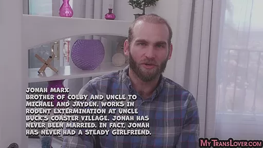 Rimmed chubby trans ready for bareback with bearded guy