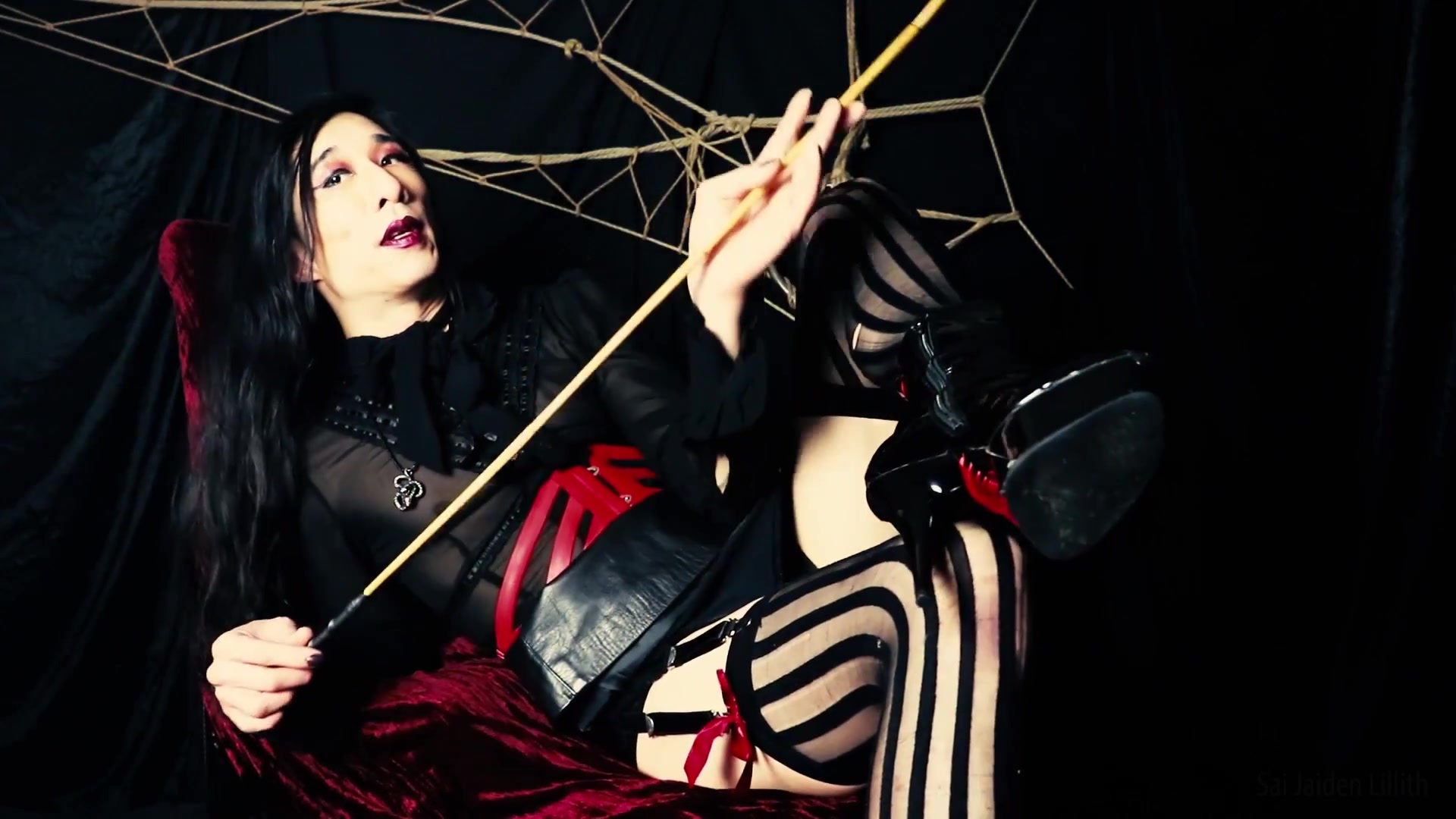Headmistress Lillith - Distracted & Caned (Solo - Leg / Boot Fetish)