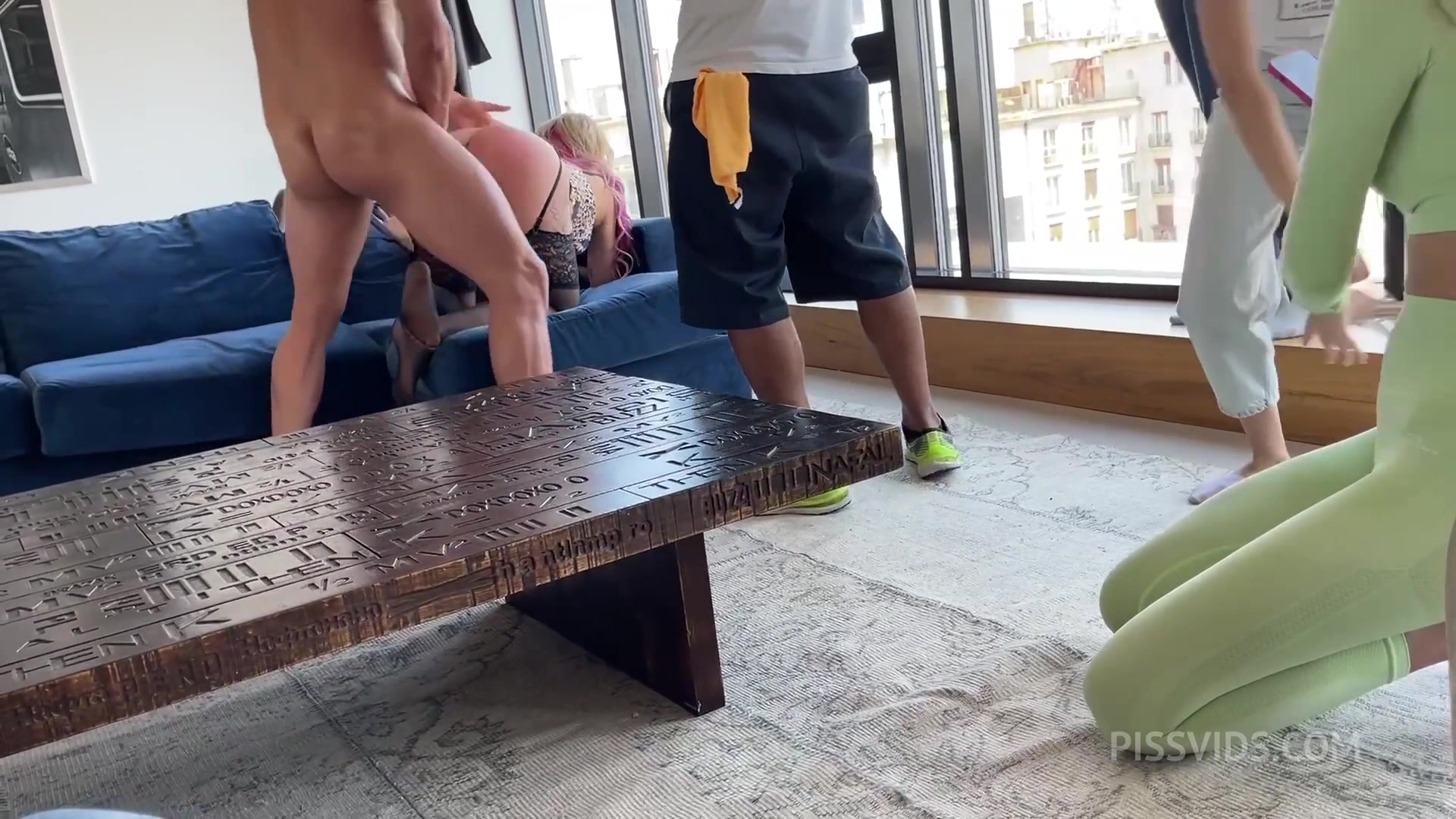 Crazy Public Threesome and Backstage Blowjob - PissVids