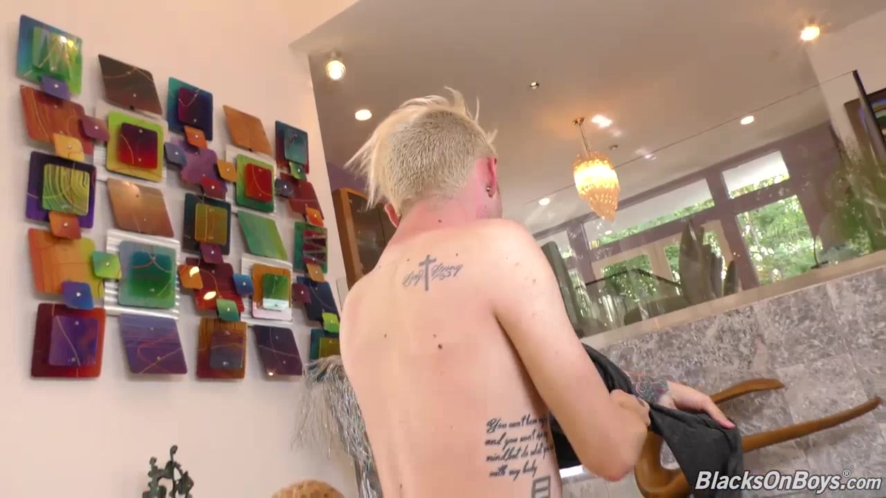 Blonde twink gets fucked hard by a gay black guy