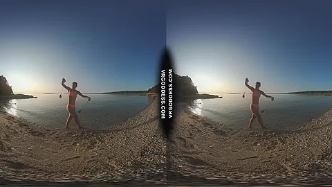 Special Fire Dancing Naked On Sunset Beach Extra Long And Hot With Redhead Lea On Vacation