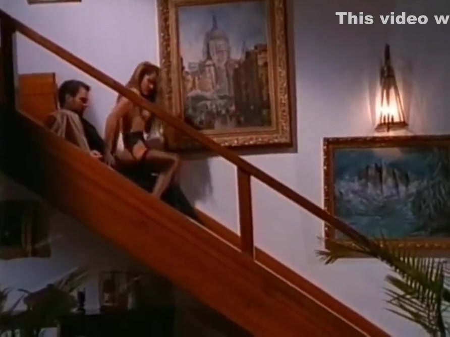 Gorgeous Redhead Babe Doing It On The Stairs