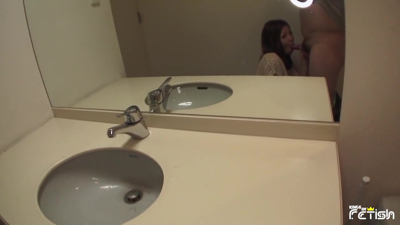 Pretty Japanese Babe Sucks A Man With Hairy Dick In The Bathroom Pov