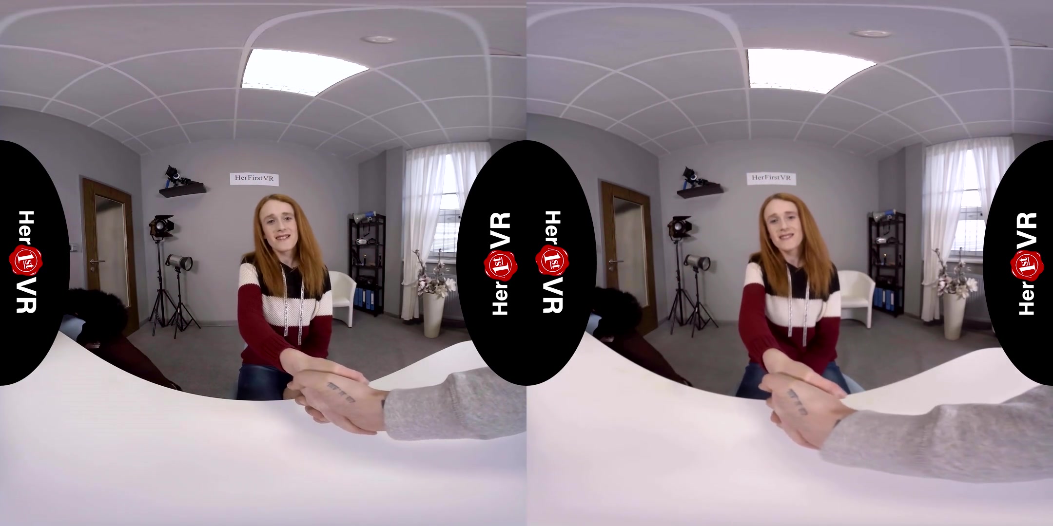 Amy - First VR Casting - Petite Redhead Fingering