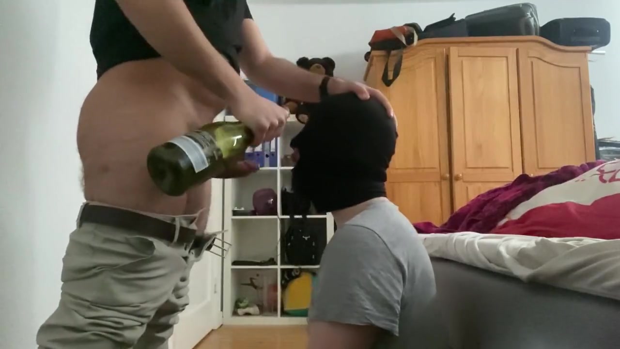 Blowing My Hairy Cock While He Drinks - Huge Cumshot On Face