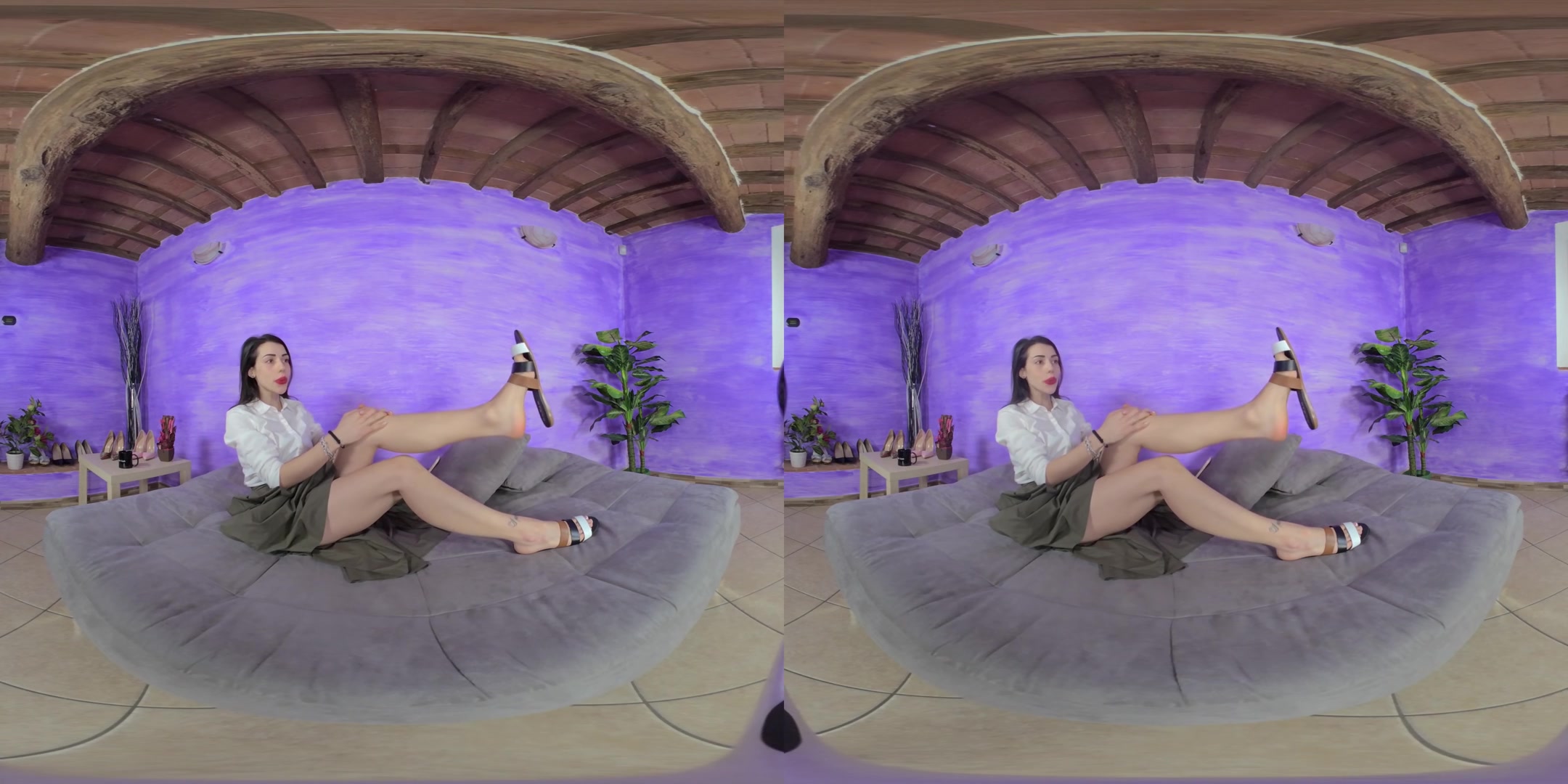 Strikingly Beautiful, Sensual Petra Takes Off Her Flat Sandals - VRFootFetish