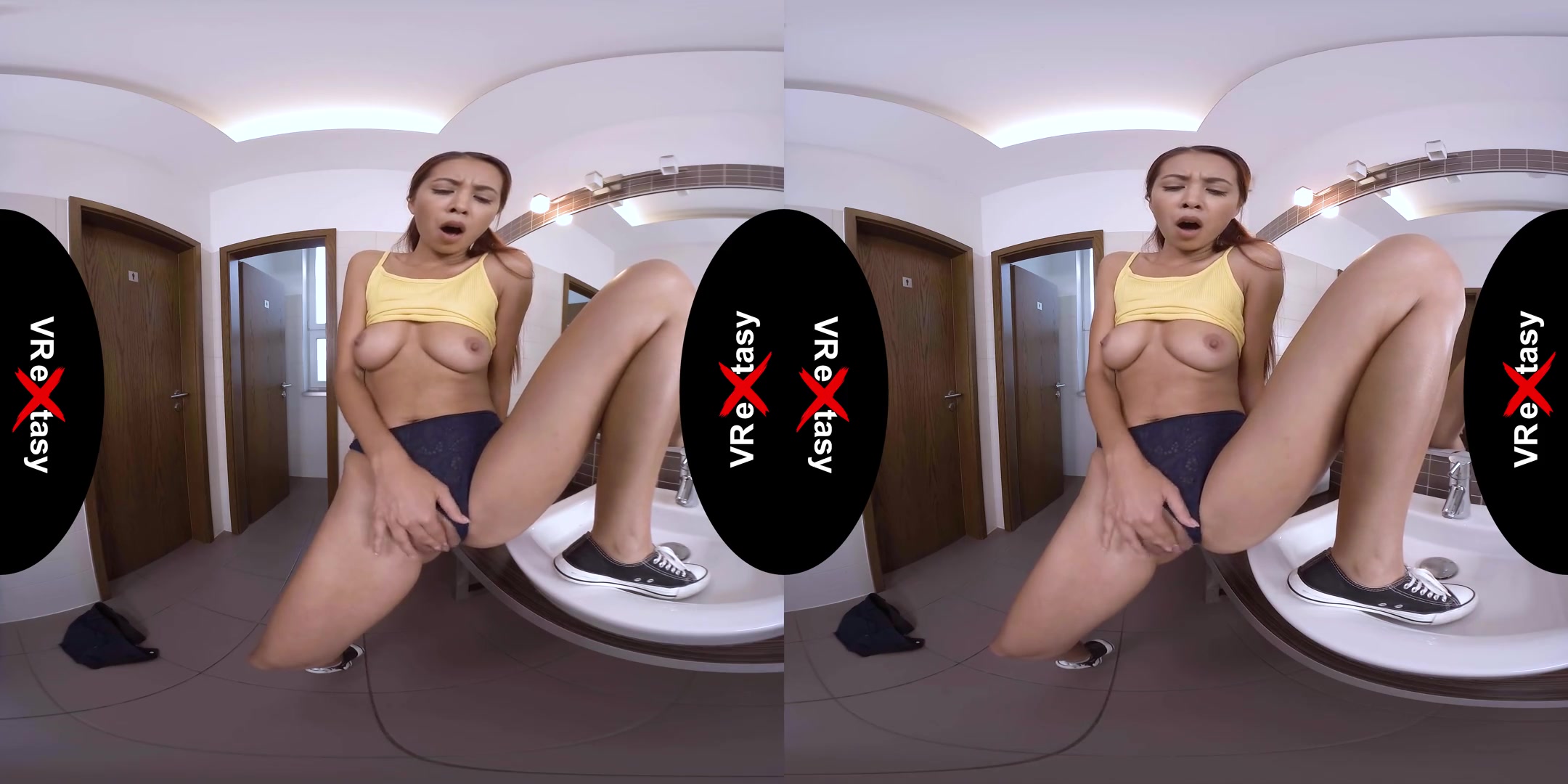 Paula Shy - Masturbates in Restroom; Hot Pornstar Solo