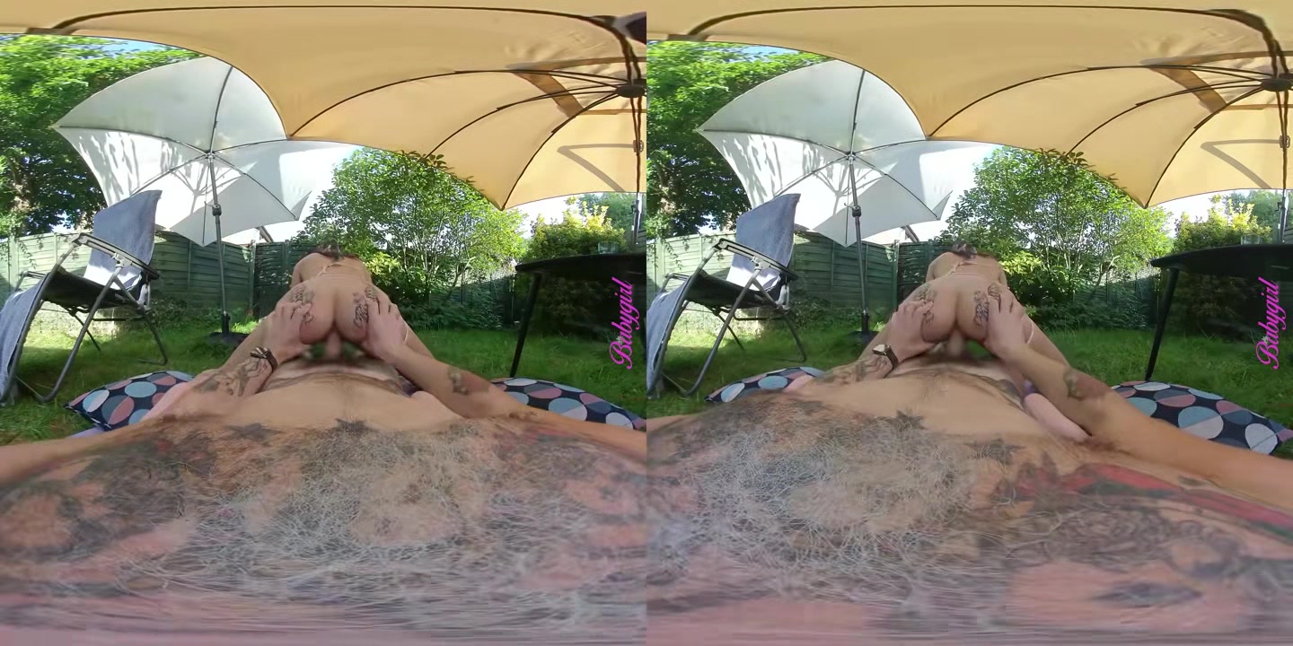British 19 yo Teen Stripper Rides Dick In The Backyard - perVRt