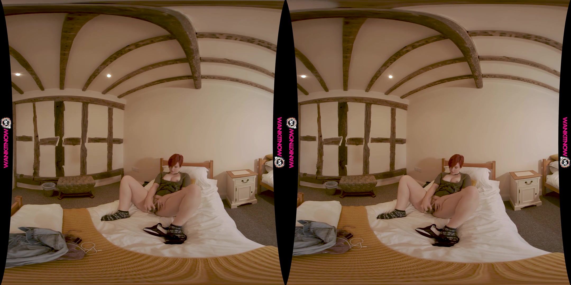 Sharing is Caring - Taboo Stepsister Striptease with Busty Pale Redhead teen 18+