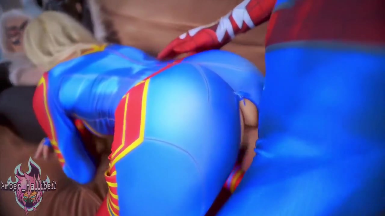 Amber Hallibell And Sia Siberia - Spidey Shoots All His Web On Huge Tits 6 Min