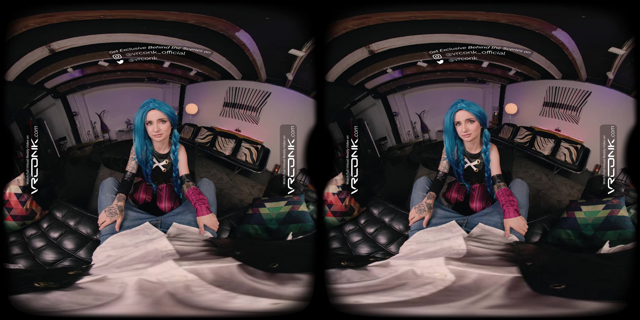 VR Conk League Of Legends Jinx A sexy teen 18+ Cosplay Parody with Stevie Moon In VR Porn