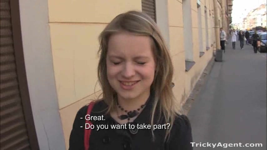 She's very eager to pass the casting for her first porn job