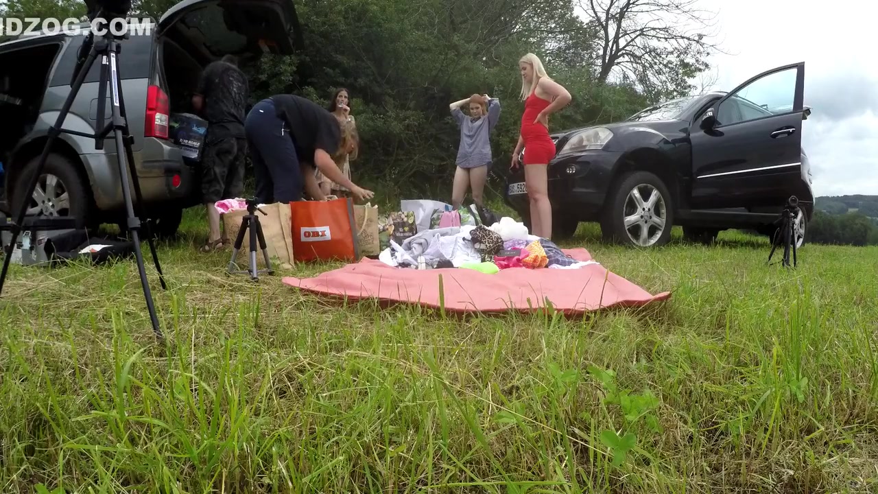 No Panties Girls Outdoors Fun On Try On Haul Day With Lingerie And Short Summer Dress And Miniskirts